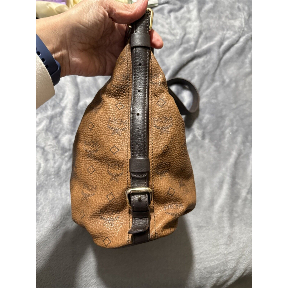 MCM Leather Brown Monogram Shoulder Hobo Handbag - Picture 7 of 16